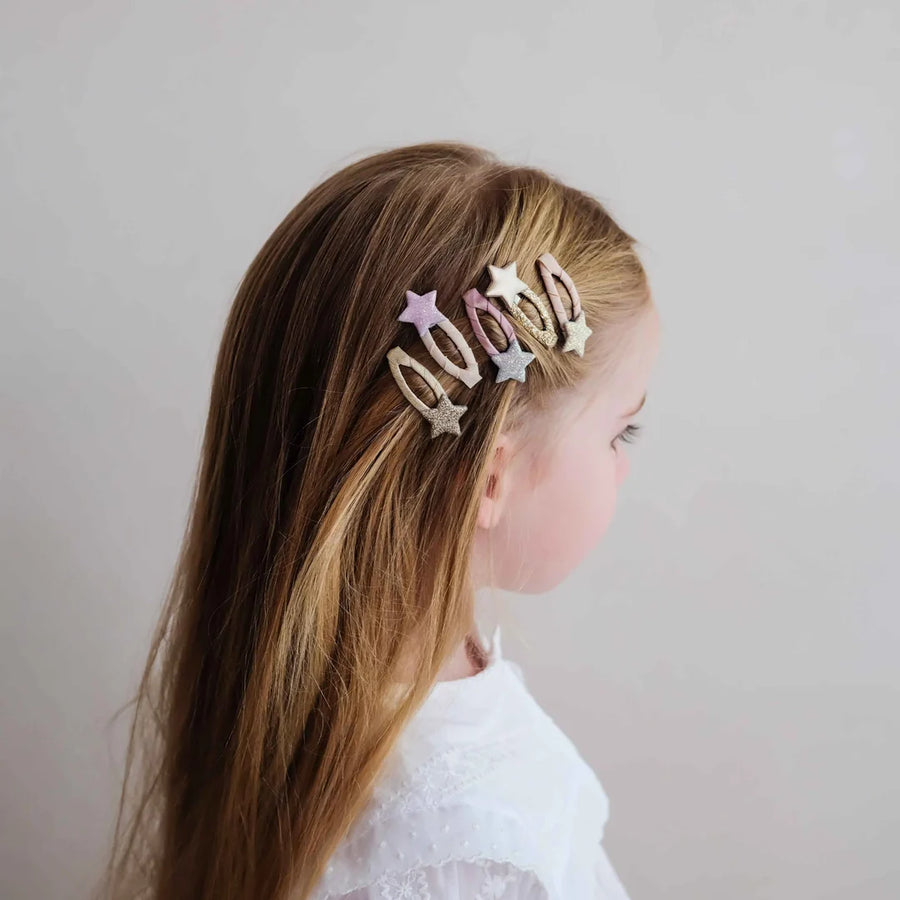 Mini Mollette per Capelli con Stelline Glitter -Stellina