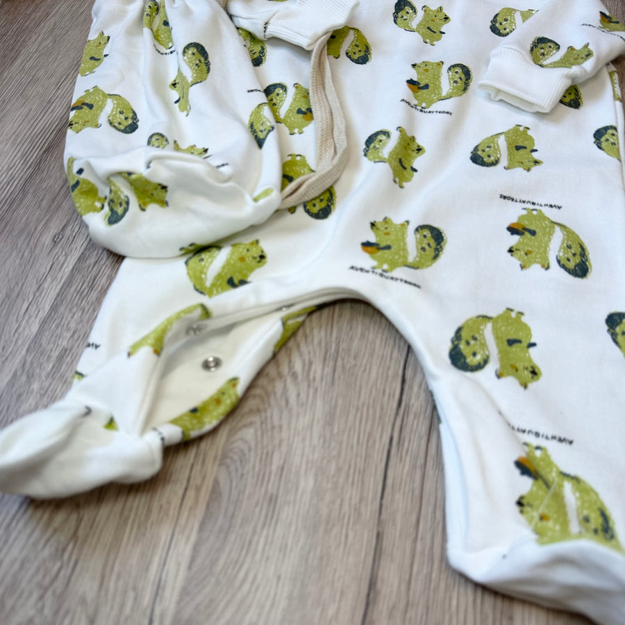 Tutina in cotone con scoiattolo -design esclusivo Aventiquattrore