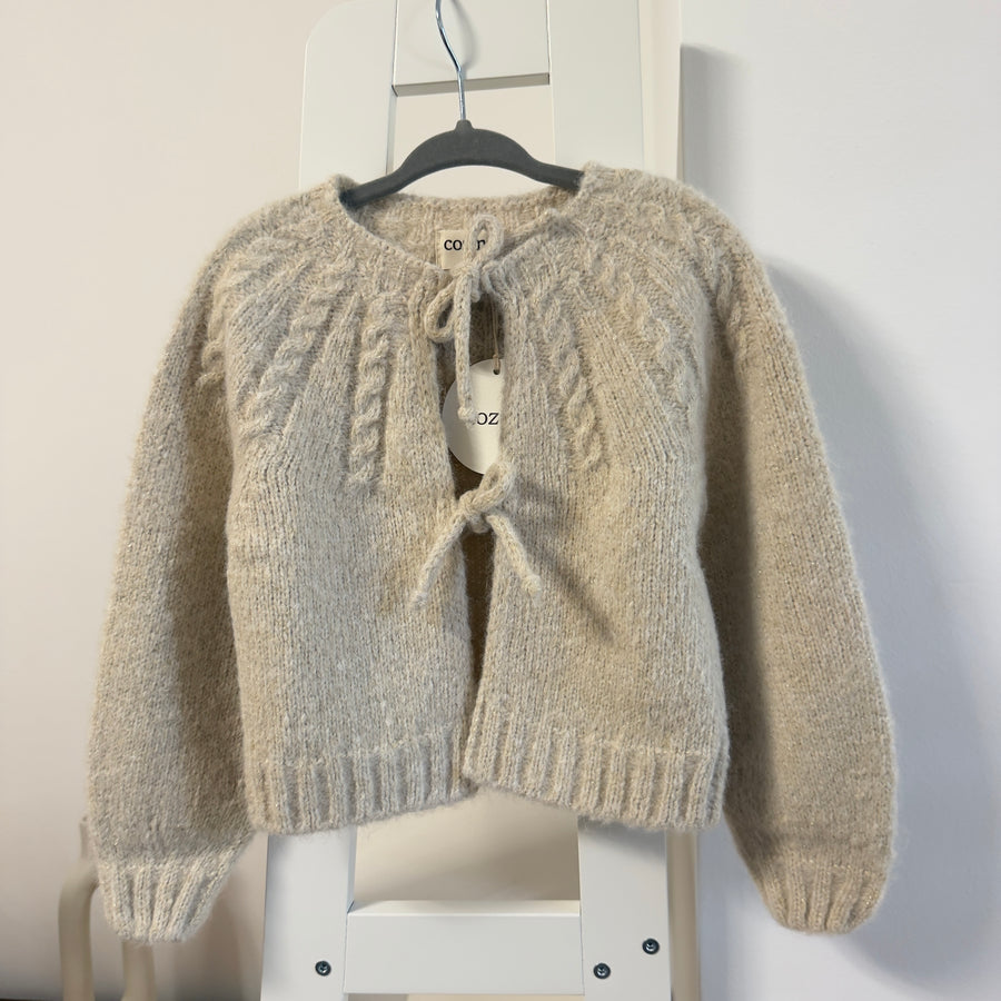Cardigan tricot effetto shimmer -ivory