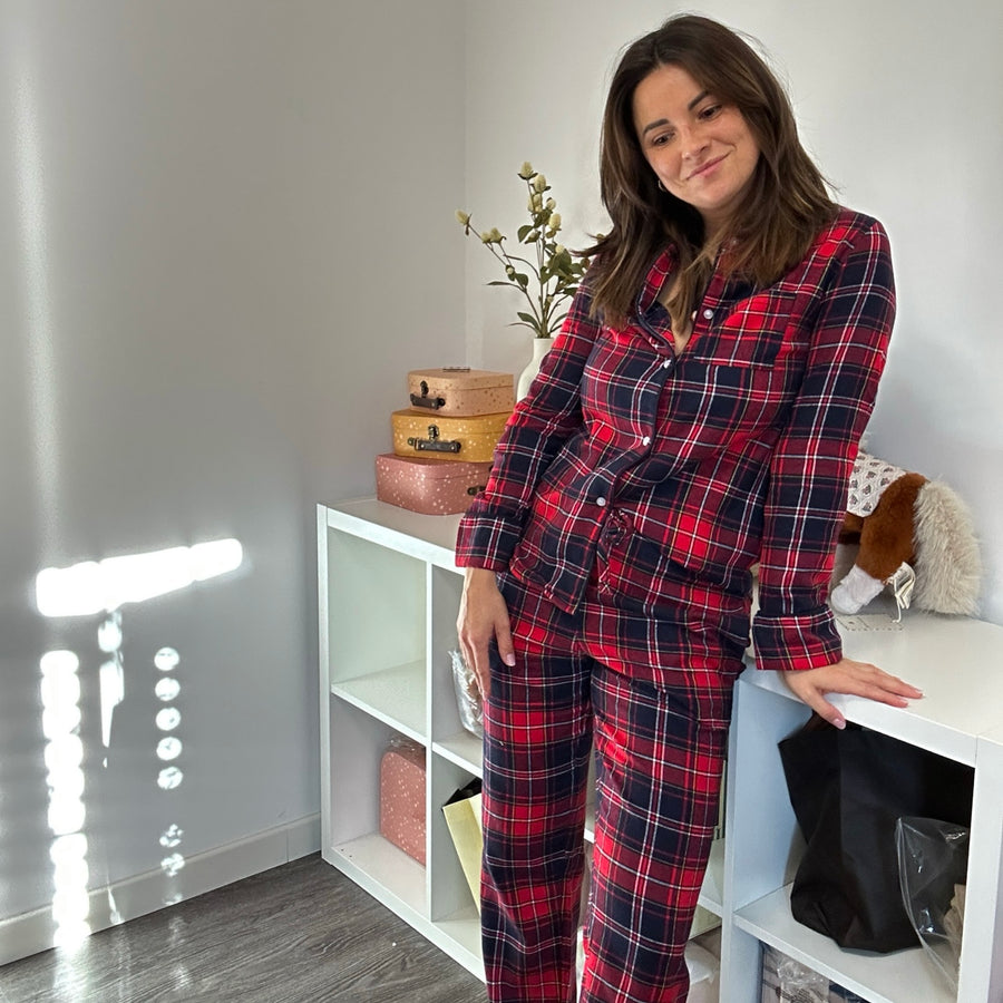 Set pigiama scozzese in flanella di cotone – adulto
