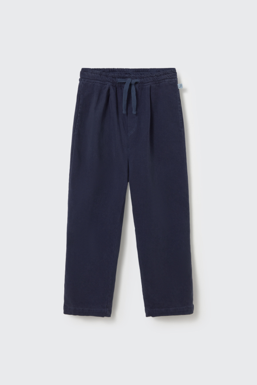 Pantaloni morbidi in twill navy- teo