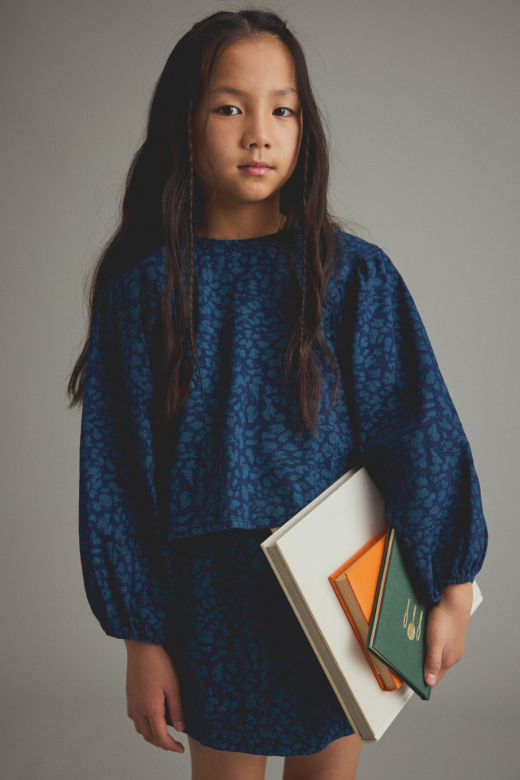 Blusa in morbido denim animalier – Leia