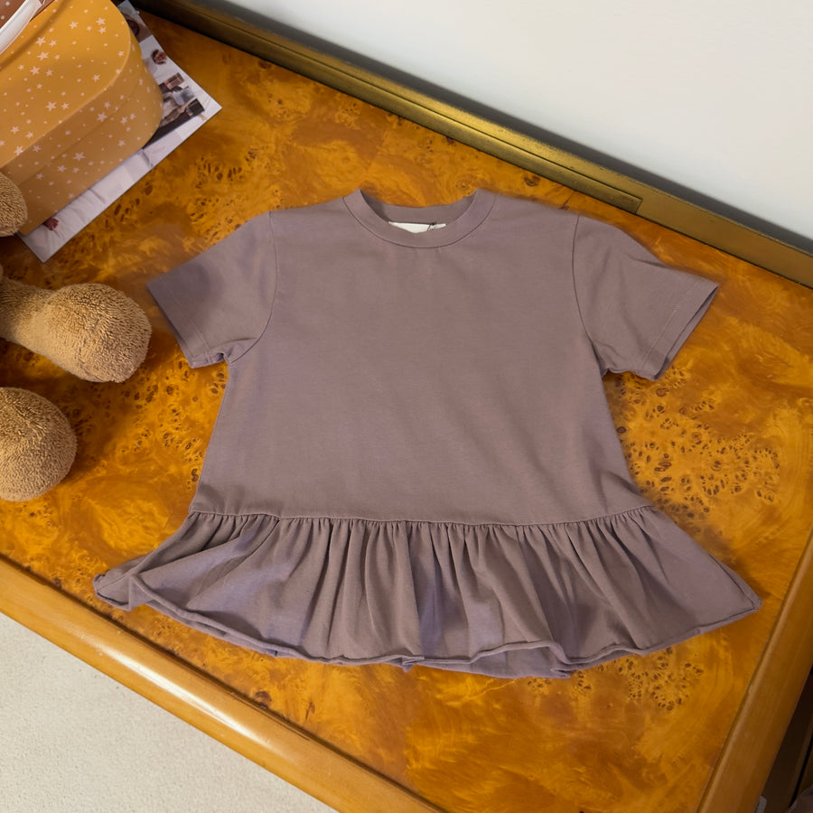 T-shirt svasata in jersey di cotone morbidissimo color malva