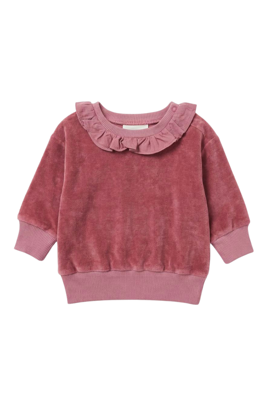 Felpa Juno con colletto in ciniglia Bio– Raspberry