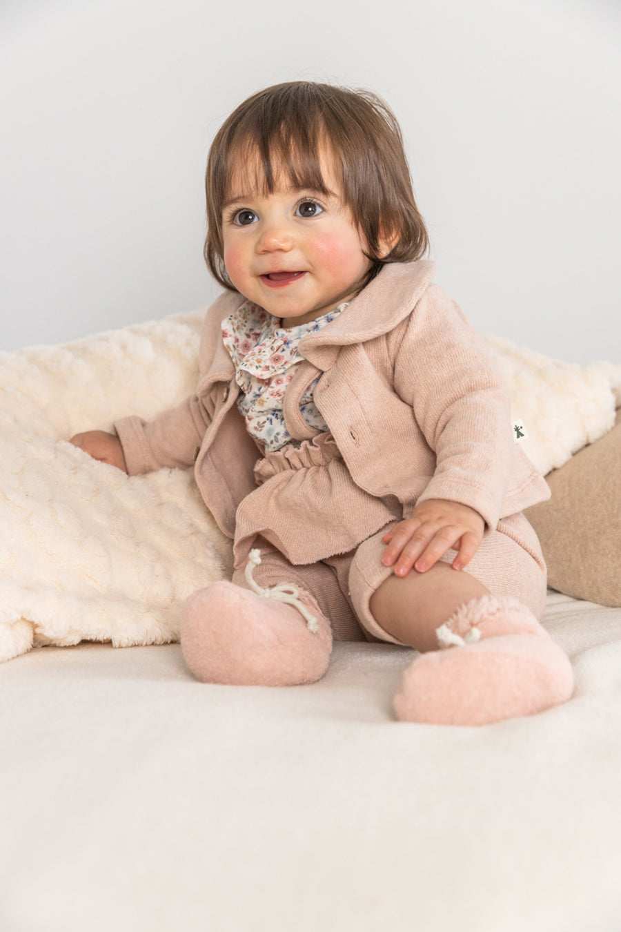 Cardigan con colletto – Rosa polvere, stile e delicatezza