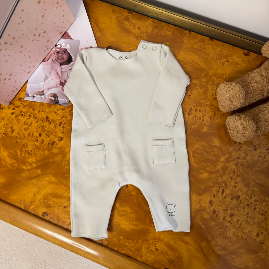 Tutina in jersey di cotone  con tasche perla - perfetta per ogni stagione