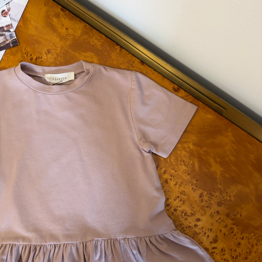 T-shirt svasata in jersey di cotone morbidissimo - cameo rose