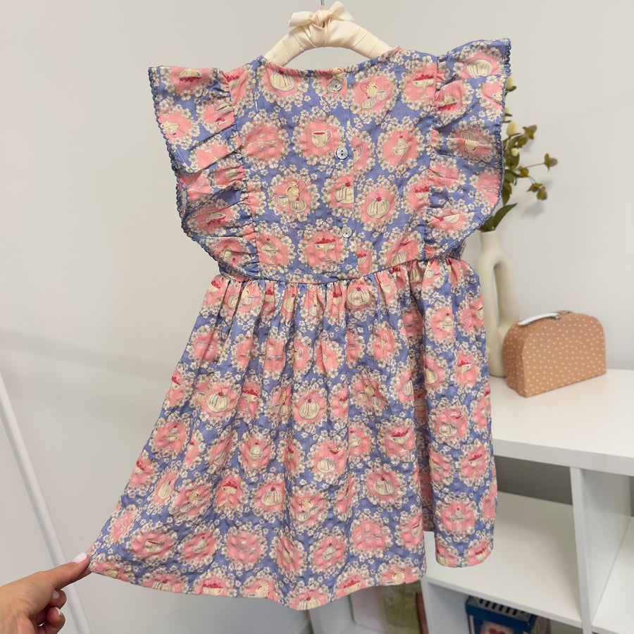 Kim frill dress gots- abito in seersucker in cotone organico