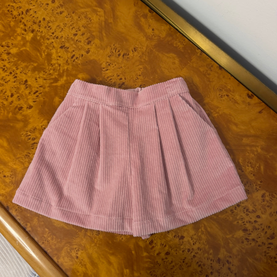 Pantaloncino a Gonna in Velluto a Coste Larghe -Rosa Peonia
