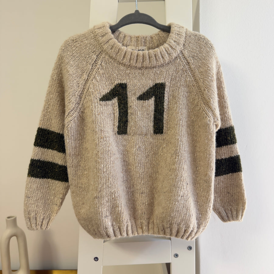 Maglione tweed in lana stile college