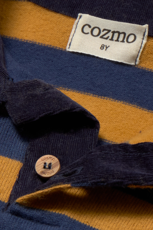 Polo in maglia morbida a righe