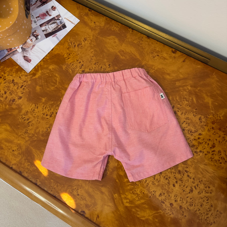 Pantaloncino in cotone con vita elasticata rosa deserto