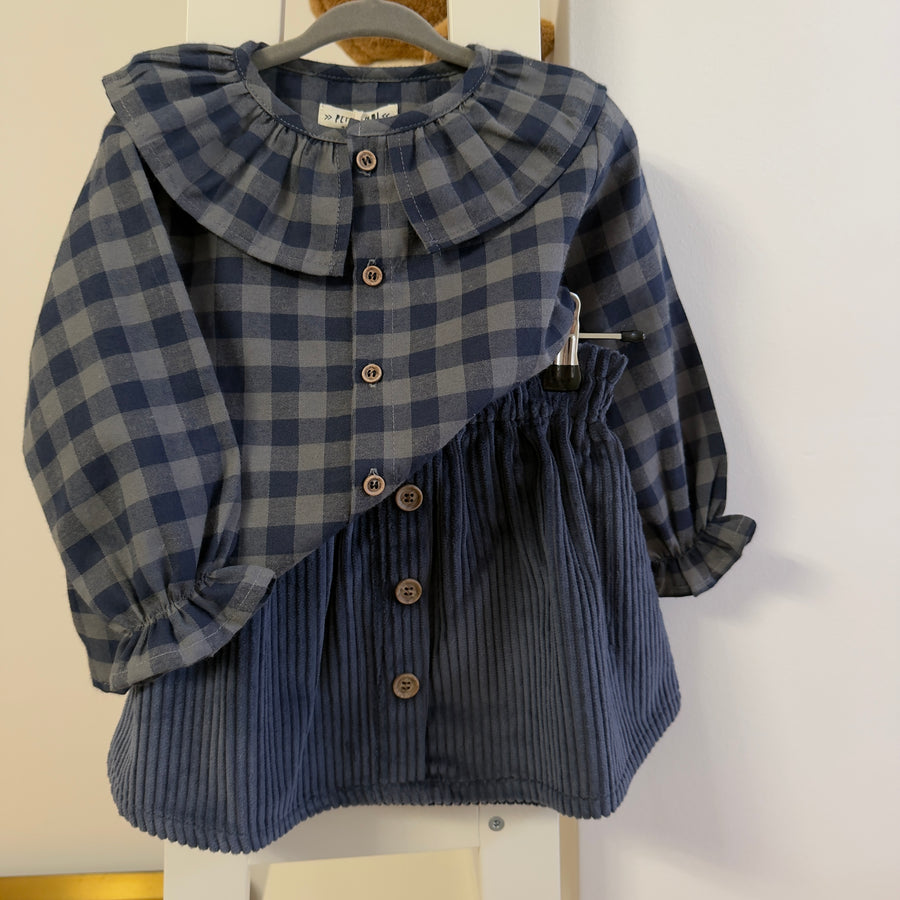 Camicia a quadretti navy