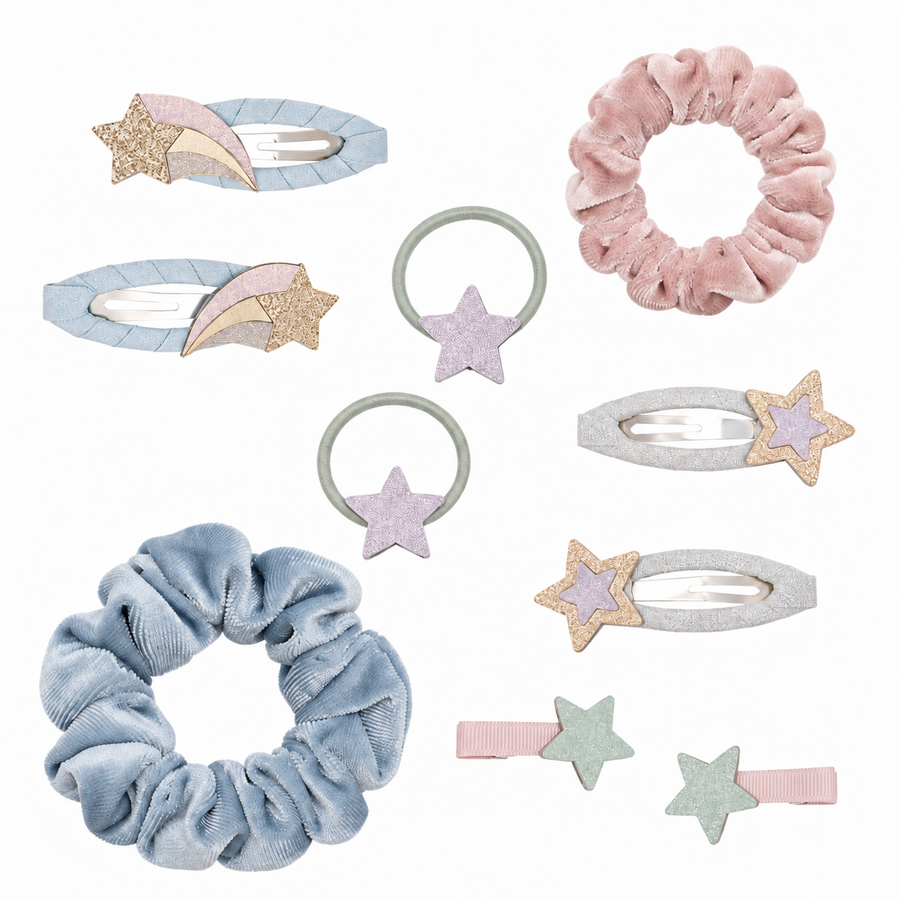 Pochette Dreamy Pastel con accessori capelli