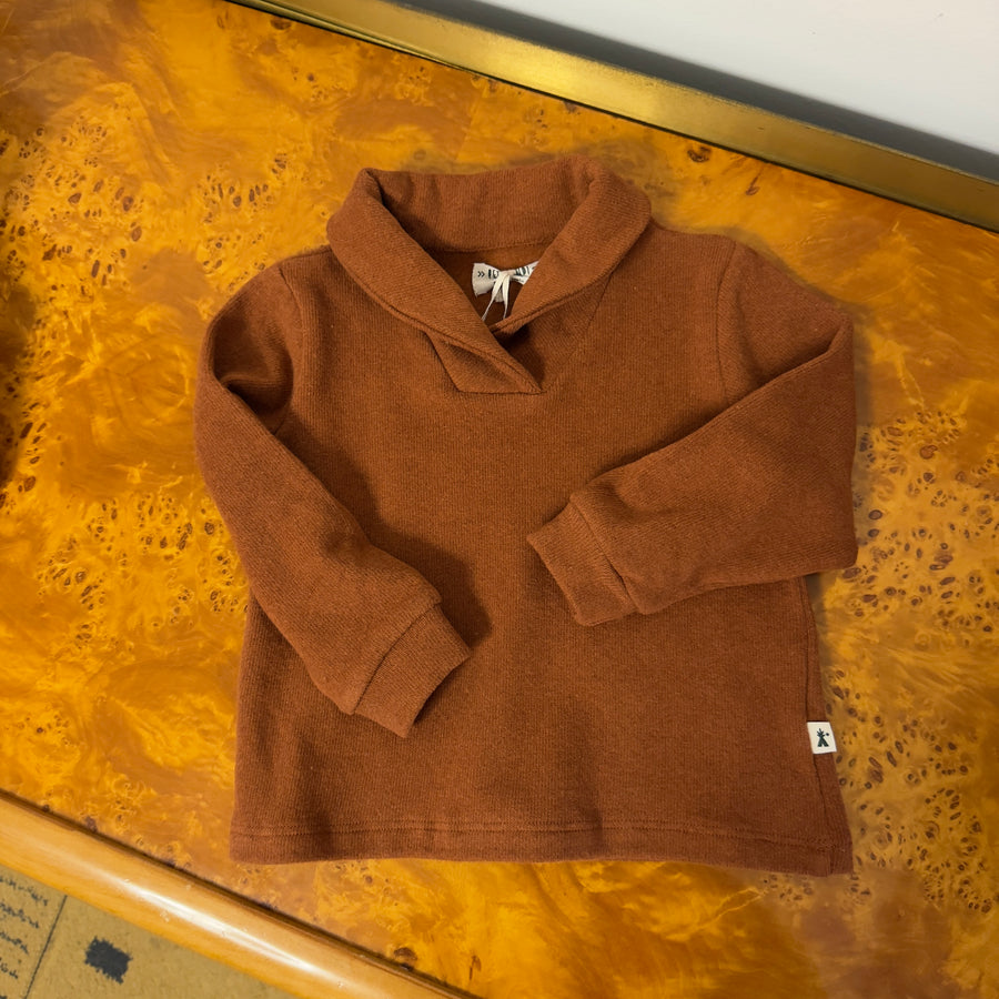 Maglione ginger con collo a scialle