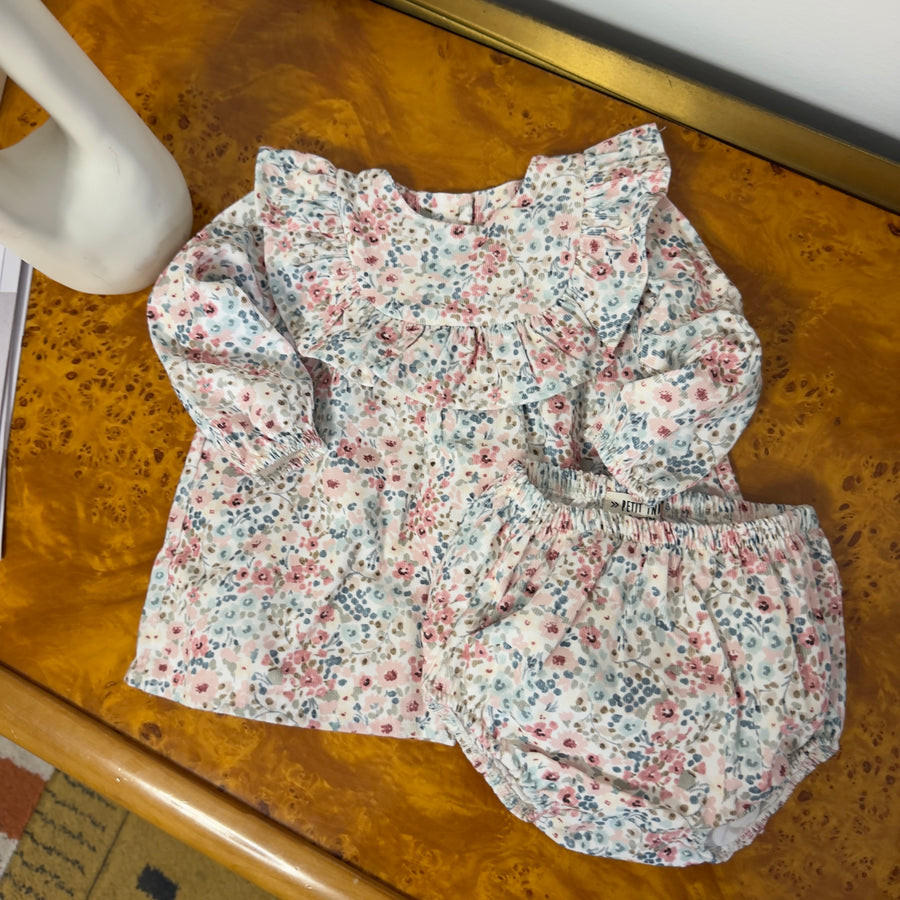 Completo blusa e culotte fiori di bosco