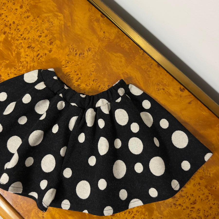 Pantaloncino-Gonna a Pois -Nero-latte