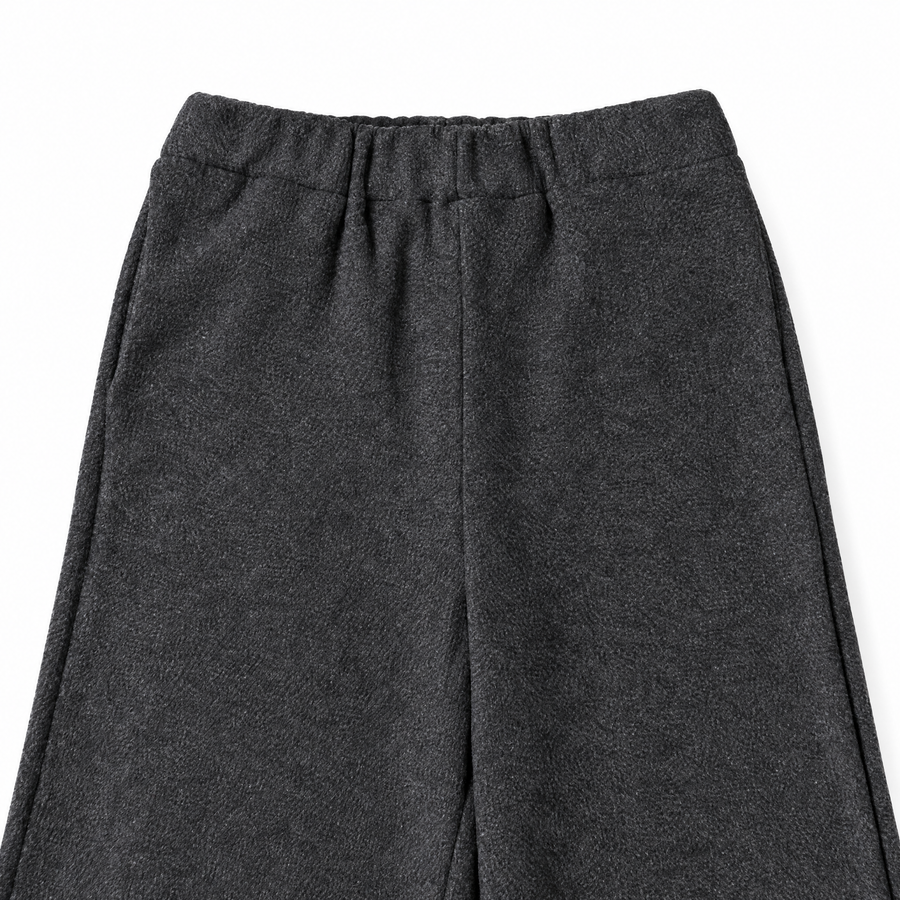 Pantalone Dritto con Tasche Laterali in Caldo Cotone -Carbone