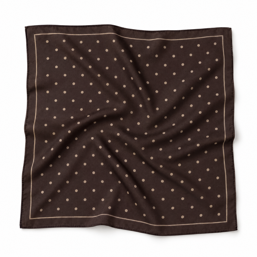 Kota Scarf – Sciarpa in Cotone a Pois -Coffee Bean Dot