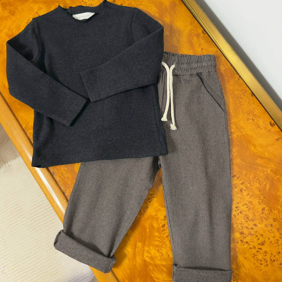 Pantalone Chino in Cotone Sale e Pepe -Iced Coffee