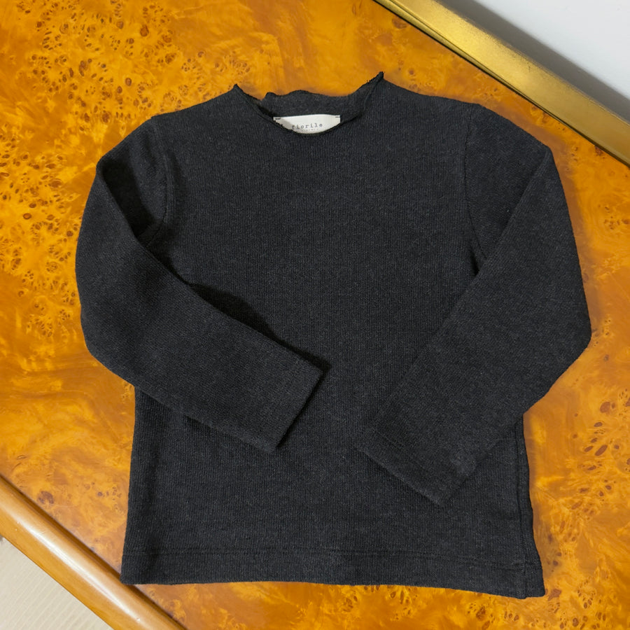 Maglia Basic in Caldo Cotone -Carbone