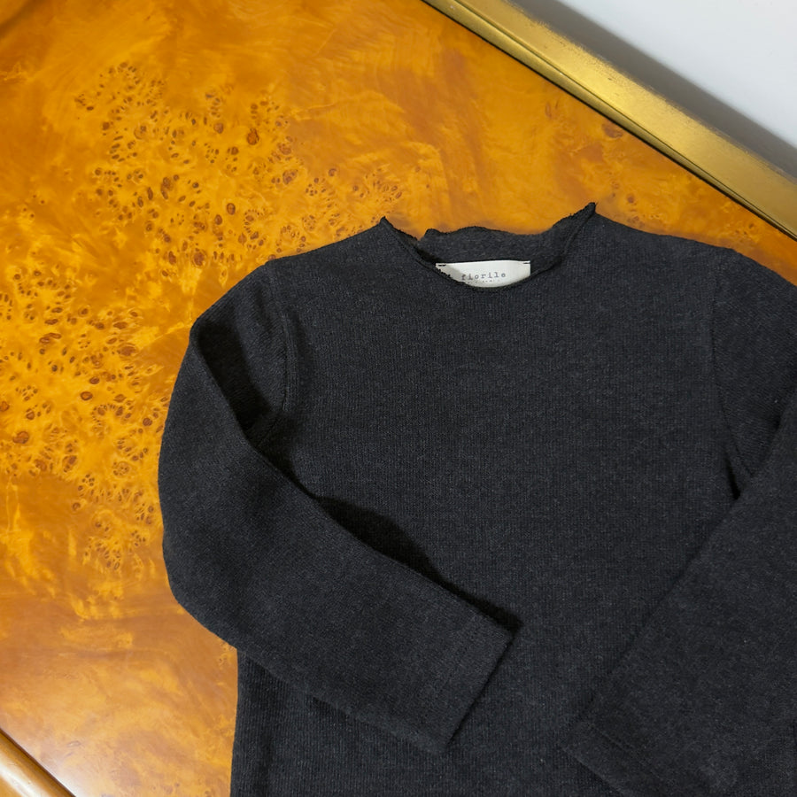 Maglia Basic in Caldo Cotone -Carbone