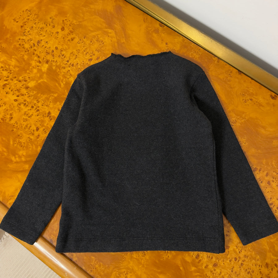 Maglia Basic in Caldo Cotone -Carbone