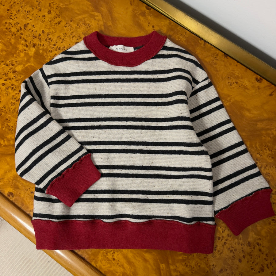Maglione Over a Righe con Rifiniture a Contrasto