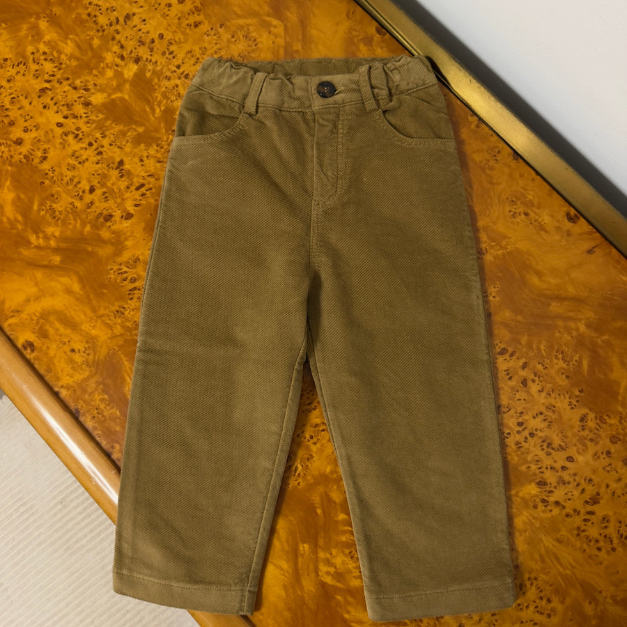 Pantalone in Microvelluto -Ocra