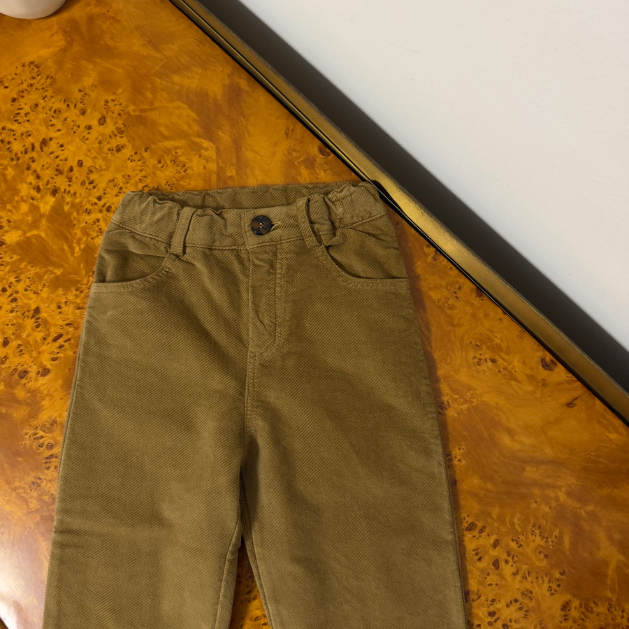 Pantalone in Microvelluto -Ocra