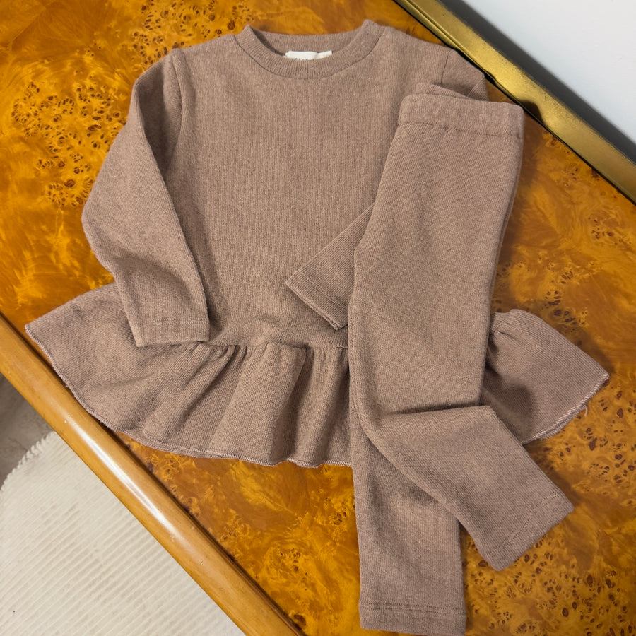 Maglia Svasata Lunga in Caldo Cotone- Cameo Rose