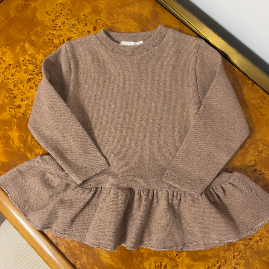 Maglia Svasata Lunga in Caldo Cotone- Cameo Rose