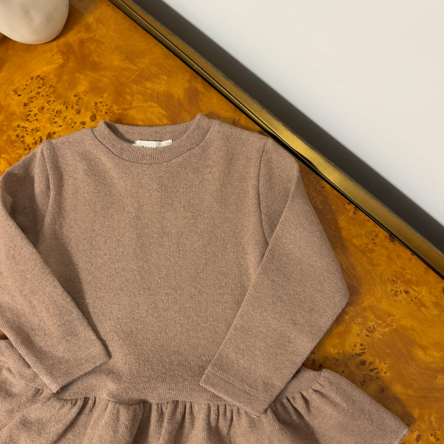 Maglia Svasata Lunga in Caldo Cotone- Cameo Rose