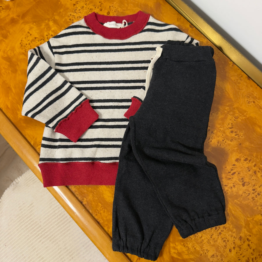 Pantalone Jogger in Caldo Cotone -Carbone