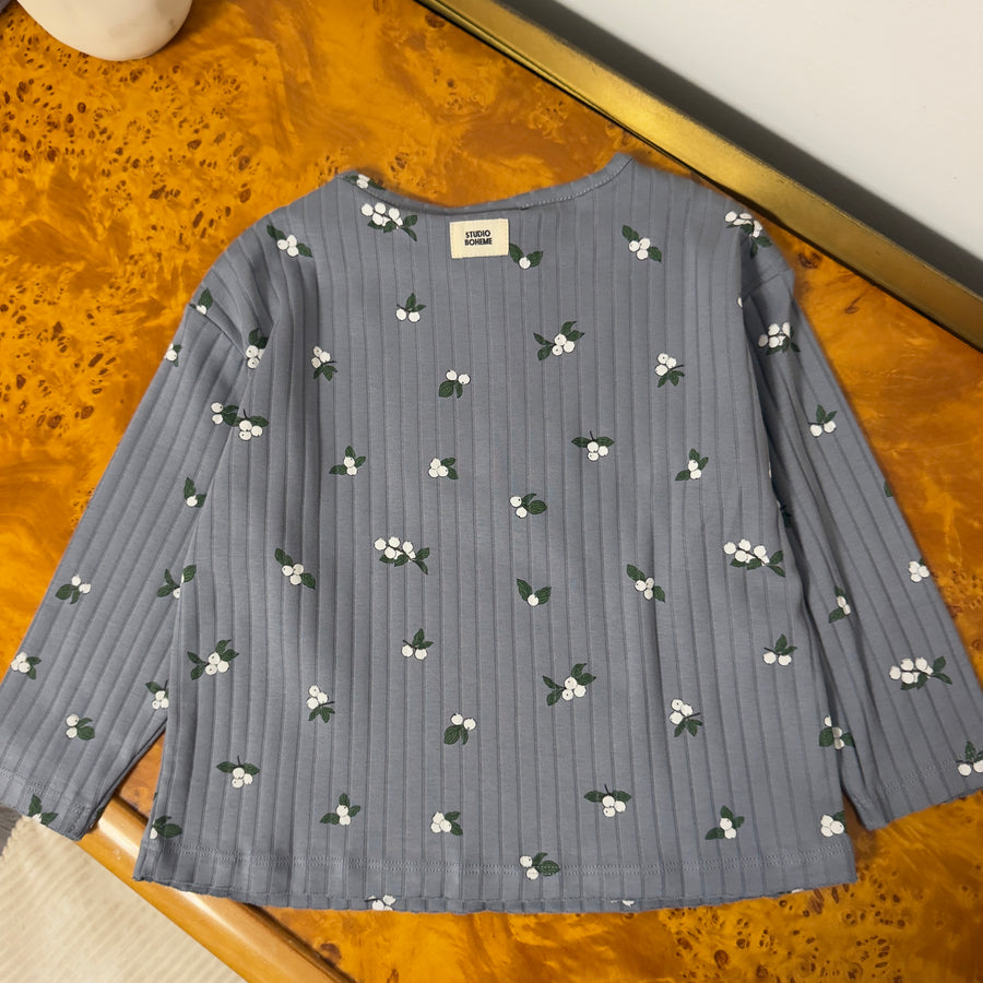 T-shirt Orso Blue/Gui in Cotone Bio a Costine