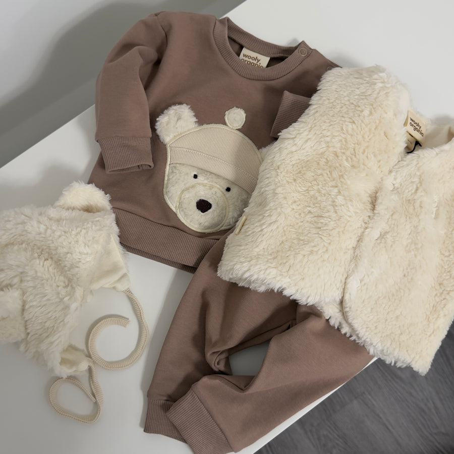 Gilet baby in ecopelliccia- écru
