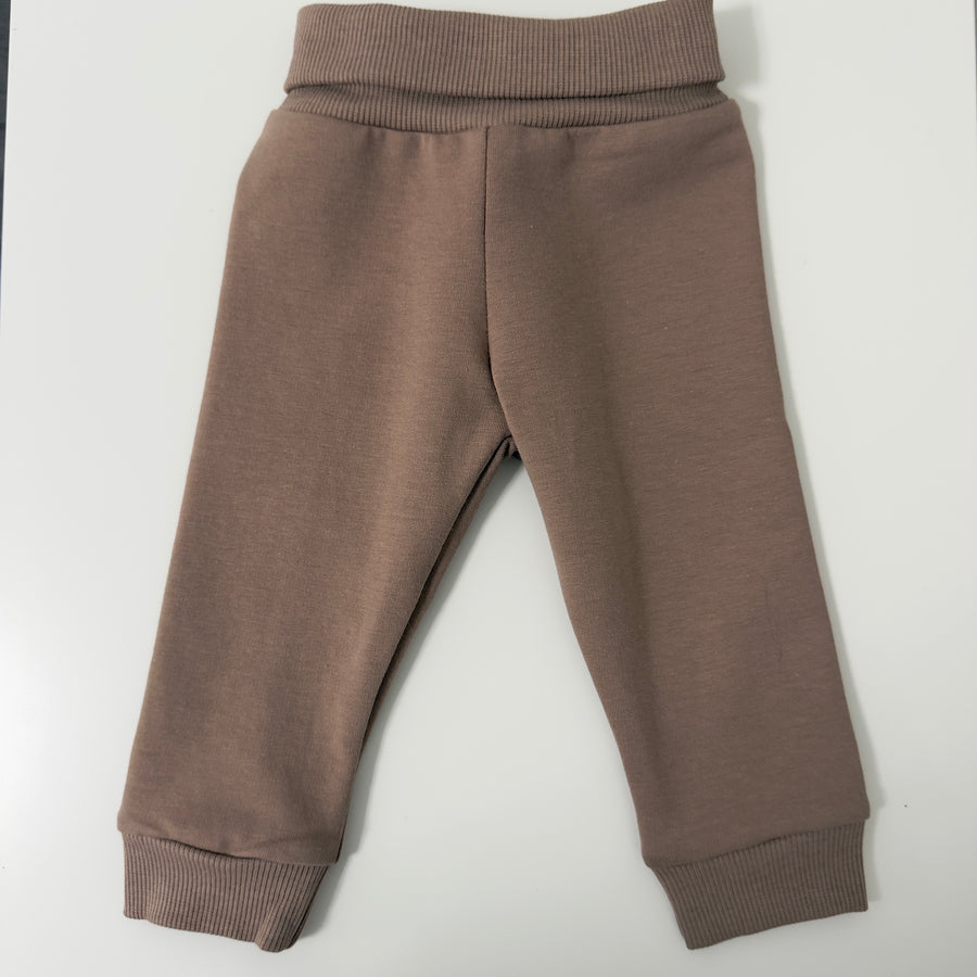 Pantalone baby in felpa di cotone organico taupe