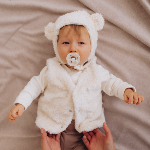 Gilet baby in ecopelliccia- écru
