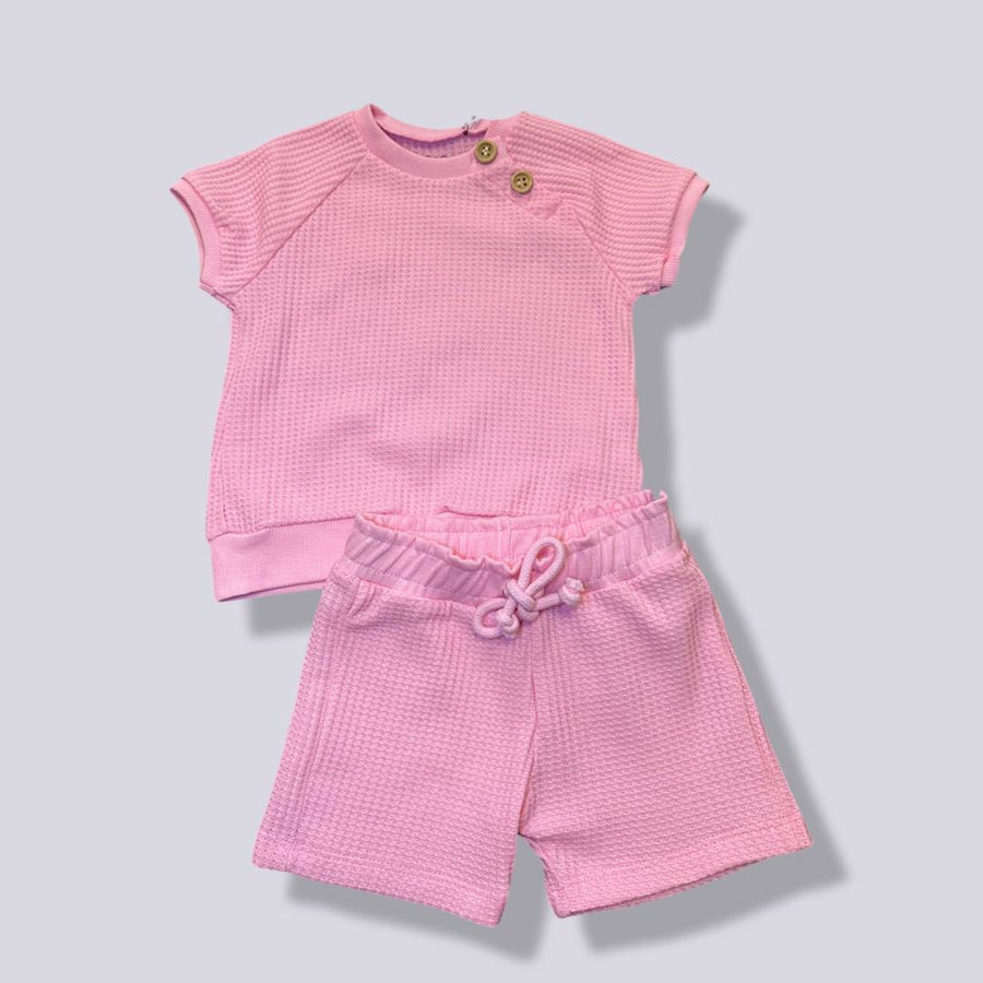 pantaloncino waffer rosa fluo