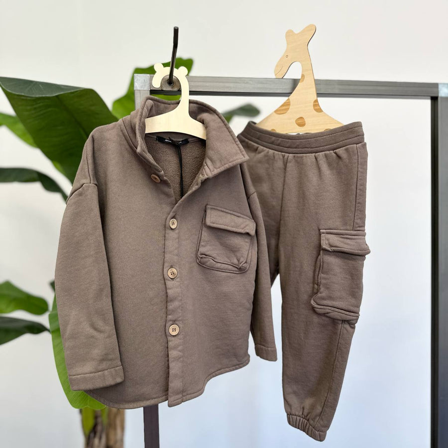 pantalone cargo moka