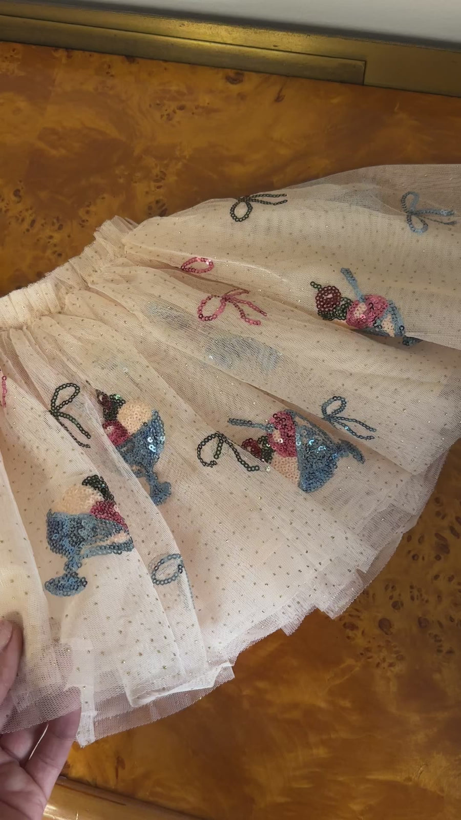 Yvonne skirt - gonna in tulle ricamato con paillettes