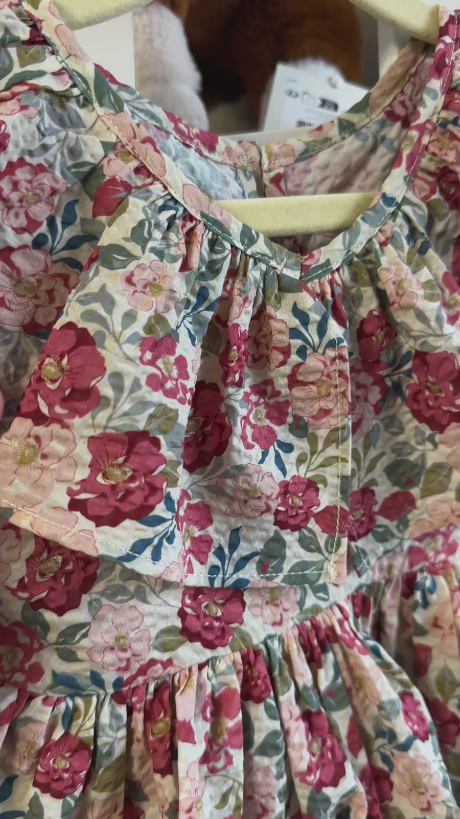 BELLA FRILL DRESS- abito in cotone organico floreale